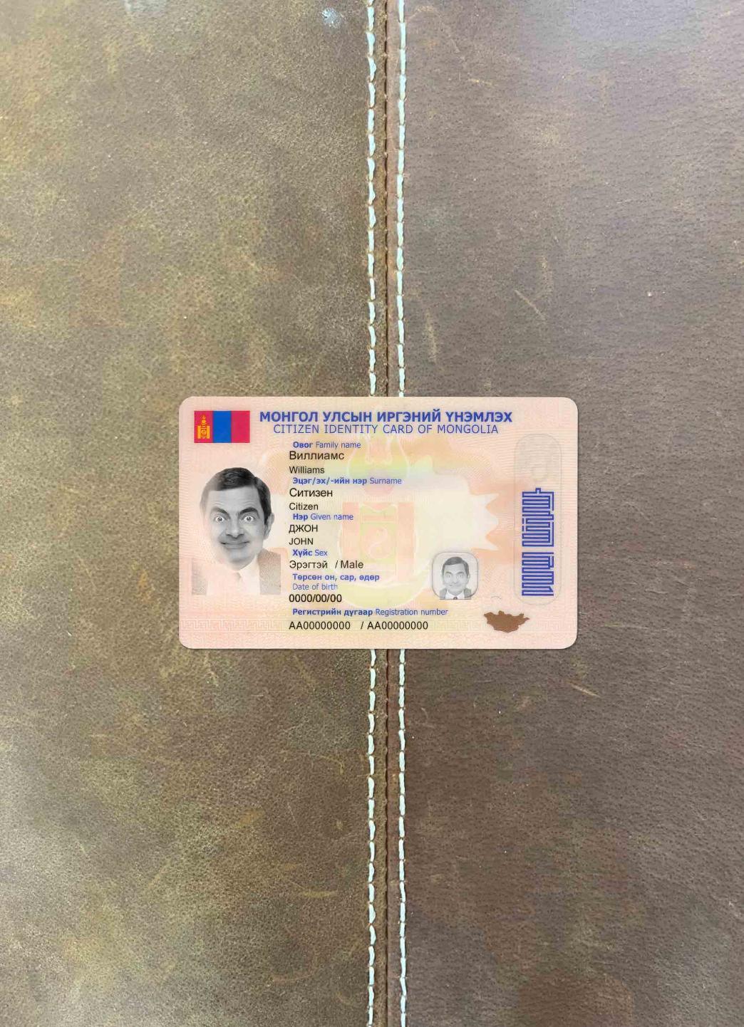 Mongolia ID photolook FRONT PSD template